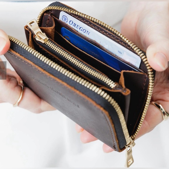 Portland Leather Handbags - Portland leather small zip wallet